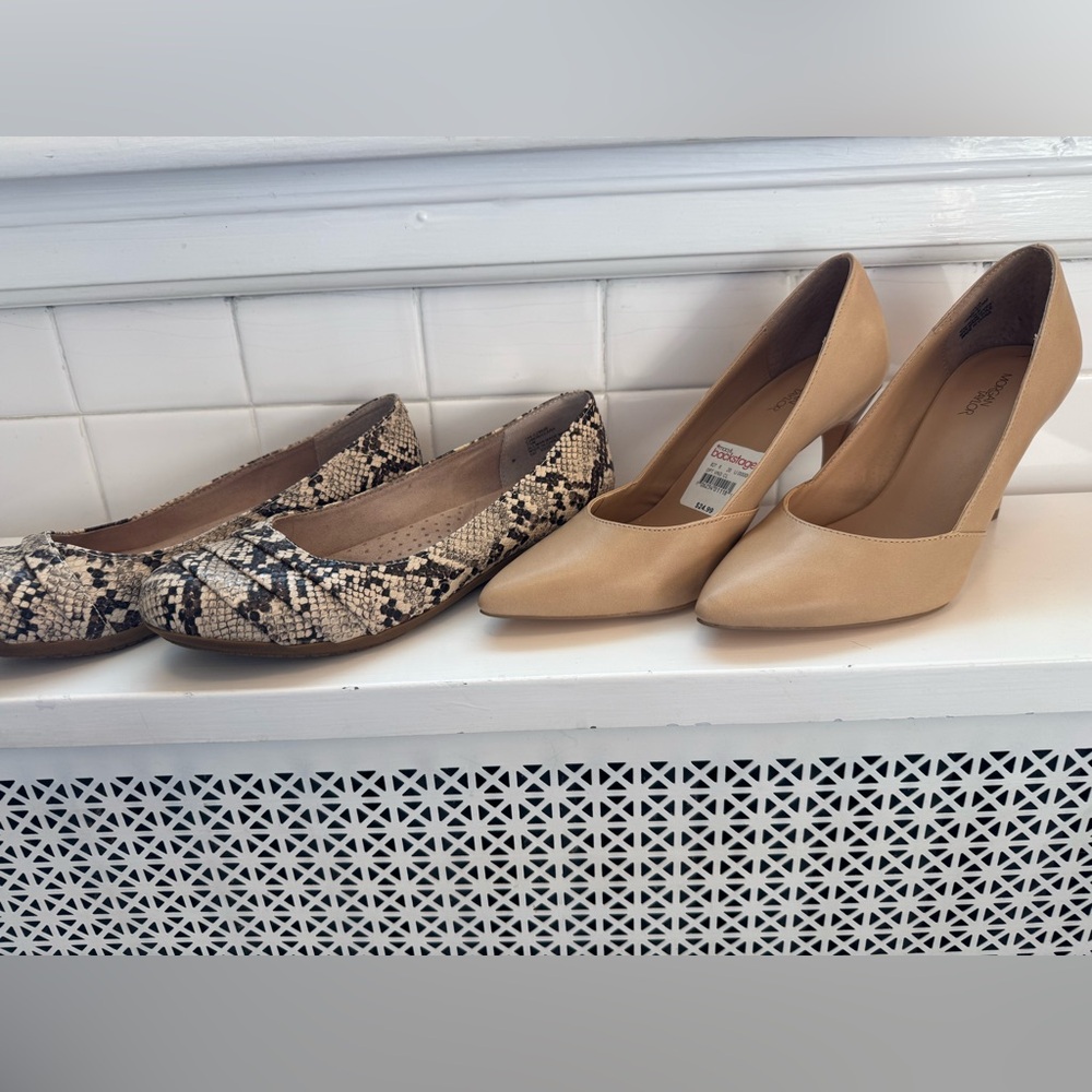 Tan and Snakeskin Women's Shoe Bundle